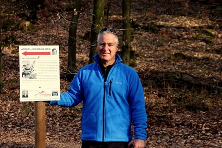 Initiator Uli Auffermann auf dem Anderl-Heckmair-Weg Initiator Uli Auffermann auf dem Anderl-Heckmair-Weg