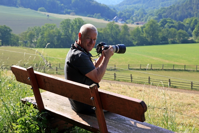 Uli Auffermann auf dem Anderl-Heckmair-Weg Uli Auffermann auf dem Anderl-Heckmair-Weg